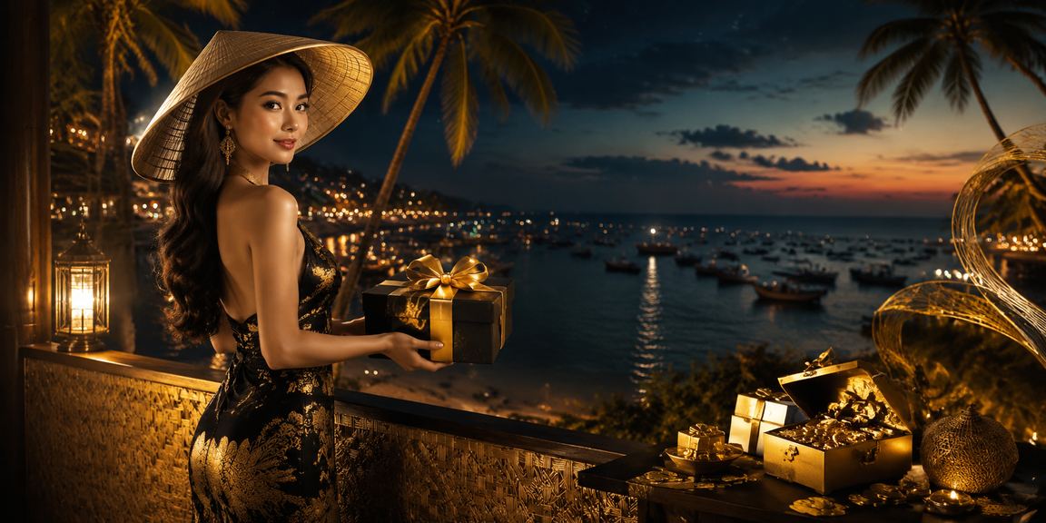 Phụ nữ đội nón lá tham gia giải trí casino tại Mũi Né theo phong cách Việt Nam